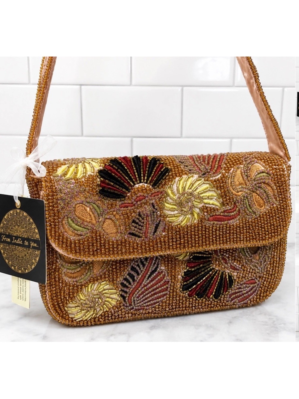 NEW RELEASE - Viral Made In India beaded bag seashell in fall tones! NWT